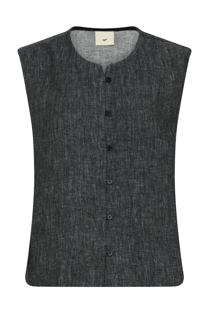 Heartmade Berisa Vest  HM1073 Col.  Slate Black
