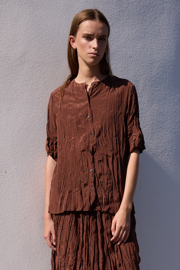 Heartmade Meriam Shirt HM1120 Col. Deep Brown