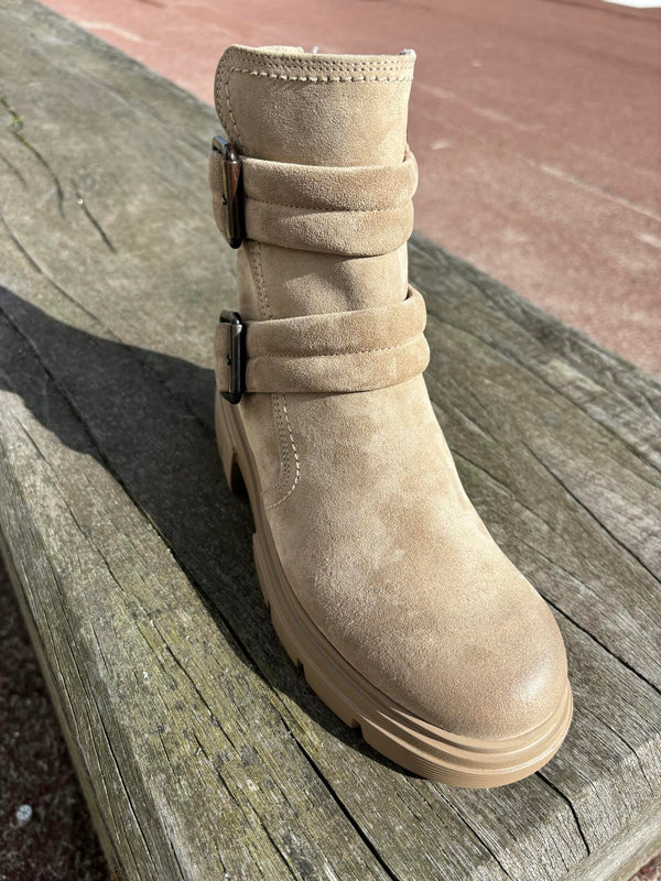 Paul Green Støvle Soft Suede Almond 9035-06x Sand