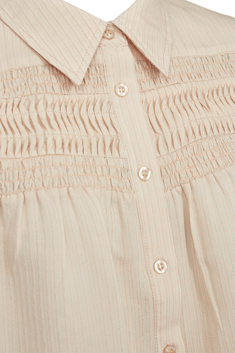 Pieszak PD-Cassandra New Pintuck Velvet Shirt J235133 Col. Champagne