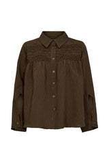 Pieszak PD-Cassandra New Pintuck Velvet Shirt J235133 Col. Black Coffee