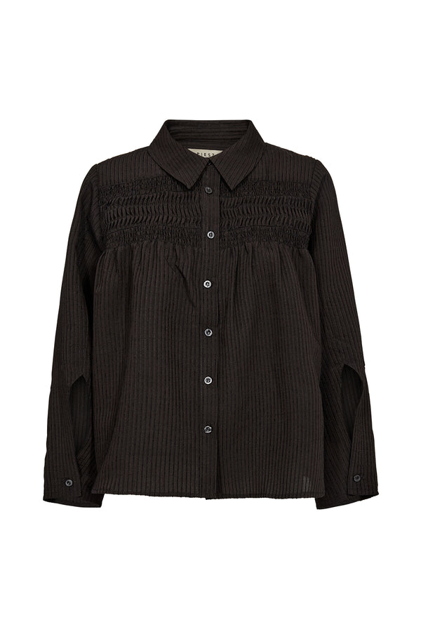 Pieszak  PD-Cassandra New Pintuck Velvet Shirt J235133 Col. Black