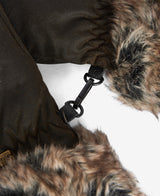 Barbour Wax Fur Trim Mitten LGL0045 Col.OL71