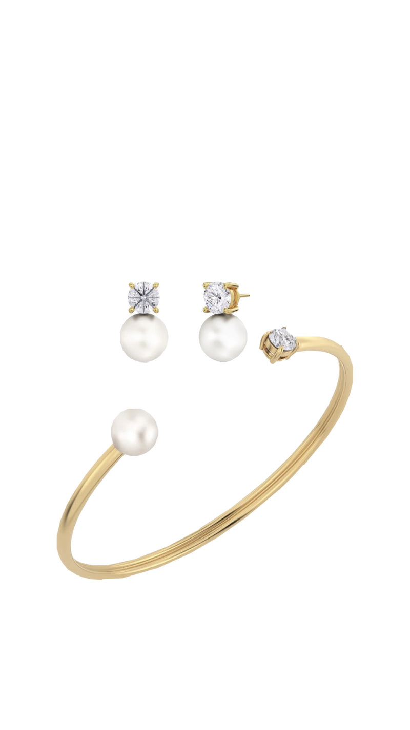 EDBLAD Luna Armbånd og Øreringe I Guld