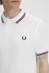 Fred Perry Polo Twin Tipped M3600 hvid T60