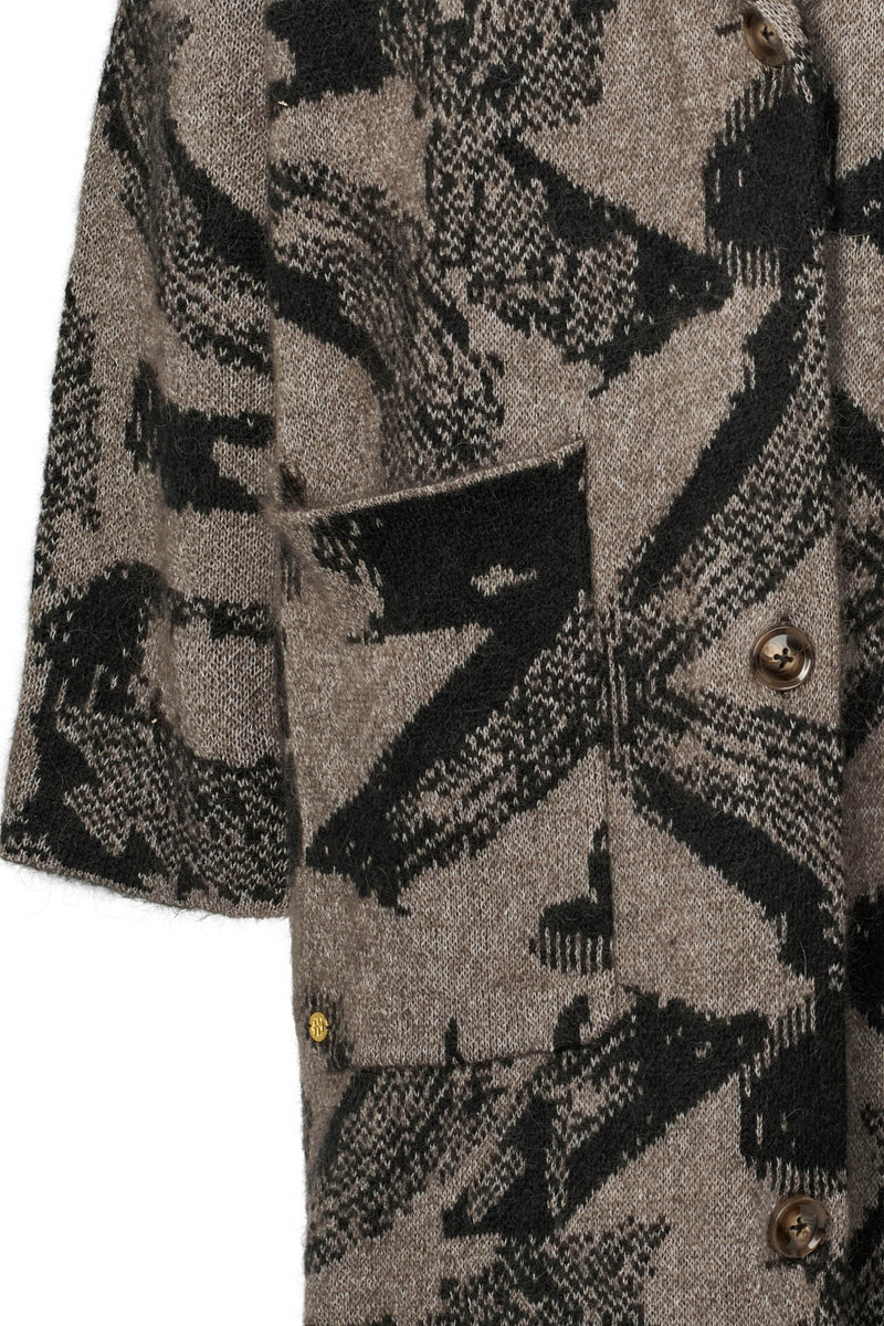 PBO cardigan Rita Knit jacket col. 683 brun/sort