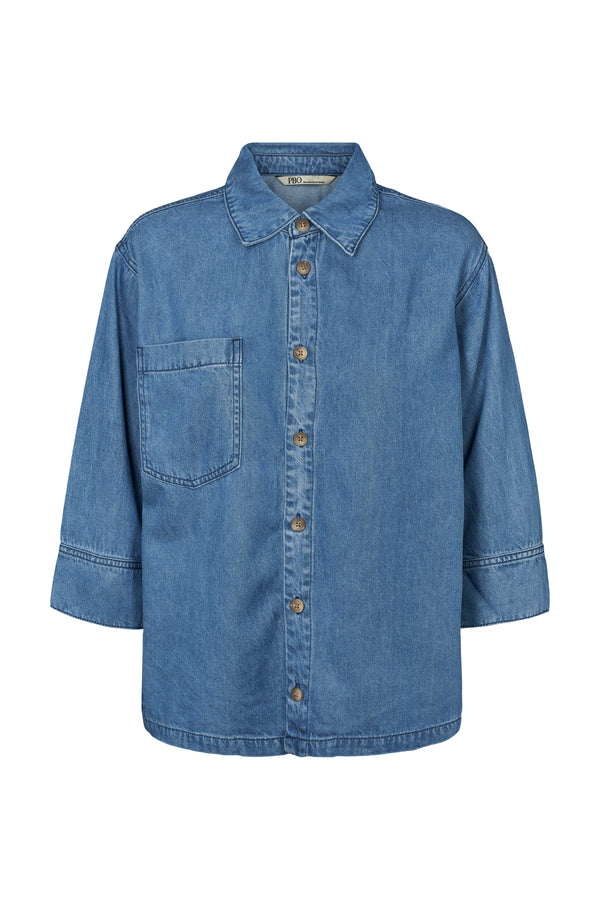 PBO Kao Blouse PBO1134 Col Blue Denim 200