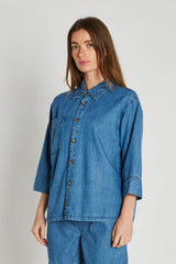 PBO Kao Blouse PBO1134 Col Blue Denim 200