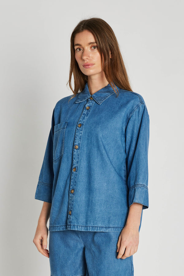 PBO Kao Blouse PBO1134 Col Blue Denim 200