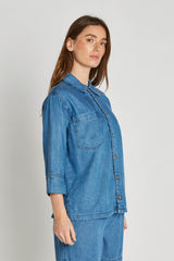 PBO Kao Blouse PBO1134 Col Blue Denim 200