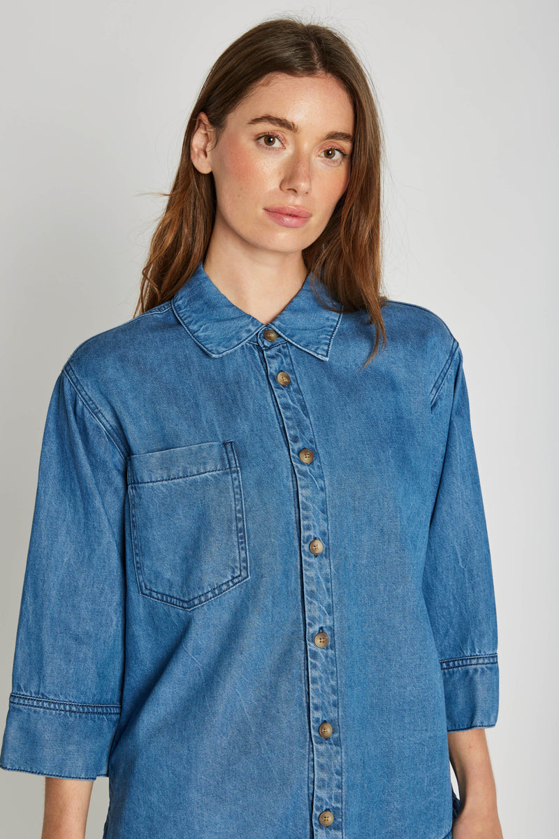 PBO Kao Blouse PBO1134 Col Blue Denim 200