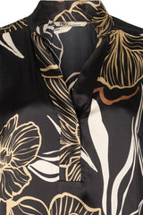 PBO Simbia silk dress PBO1387 Col. Black print