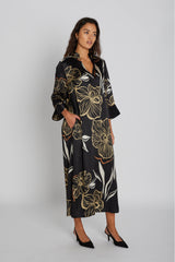 PBO Simbia silk dress PBO1387 Col. Black print