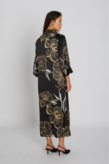 PBO Simbia silk dress PBO1387 Col. Black print