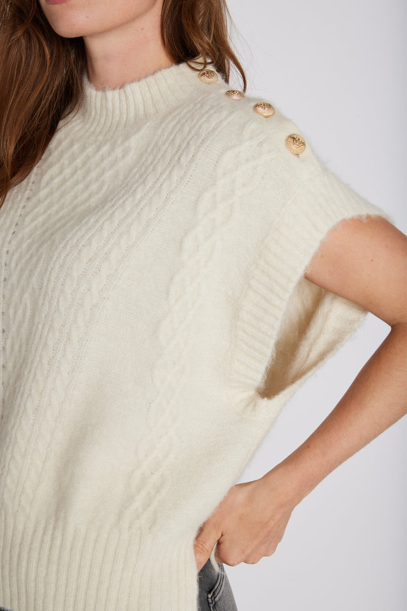 PBO Alino Knit Vest PBO1492 Col. Ecru 03