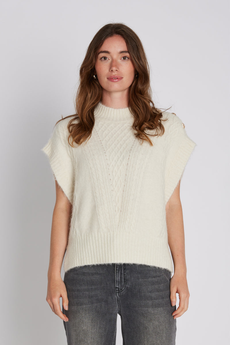 PBO Alino Knit Vest PBO1492 Col. Ecru 03