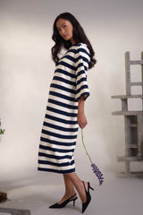 PBO Subina Dress PBO1547 Col. Offwhite/Navy