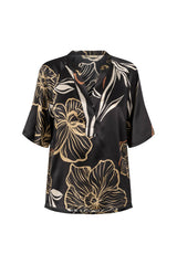 PBO Indana silk blouse PBO1766 Col. Black print