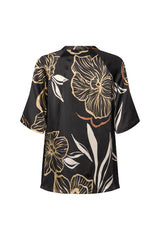 PBO Indana silk blouse PBO1766 Col. Black print