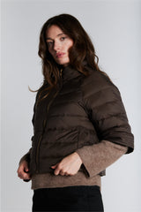 PBO Alaska down quilt cape Jacket PBO1790 Col.Smoke