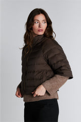 PBO Alaska down quilt cape Jacket PBO1790 Col.Smoke