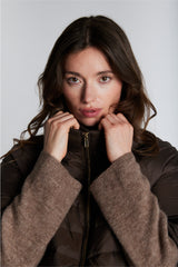 PBO Alaska down quilt cape Jacket PBO1790 Col.Smoke