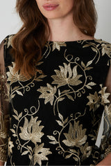 PBO Aila Blouse PBO1926 Col. Black/guld Flower
