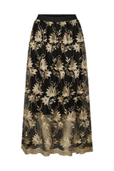 PBO Venus Skirt PBO1927 Col. Black/guld Flower
