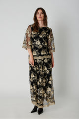 PBO Venus Skirt PBO1927 Col. Black/guld Flower