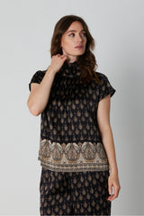 PBO Raila silk Blouse PBO1945 Col. Black Mix