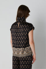 PBO Raila silk Blouse PBO1945 Col. Black Mix