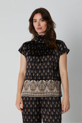 PBO Raila silk Blouse PBO1945 Col. Black Mix