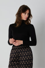 PBO Seta roll neck Jersey Blouse PBO2004 Col.Black