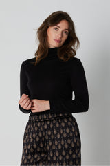 PBO Seta roll neck Jersey Blouse PBO2004 Col.Black