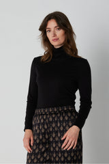 PBO Seta roll neck Jersey Blouse PBO2004 Col.Black