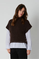 PBO Vallio knit Vest PBO2032 Col. Chocolate