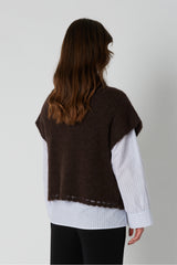 PBO Vallio knit Vest PBO2032 Col. Chocolate