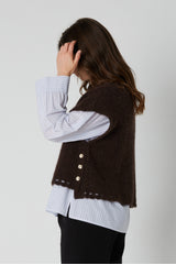 PBO Vallio knit Vest PBO2032 Col. Chocolate