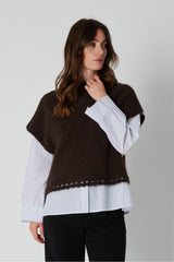 PBO Vallio knit Vest PBO2032 Col. Chocolate
