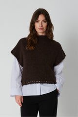 PBO Vallio knit Vest PBO2032 Col. Chocolate