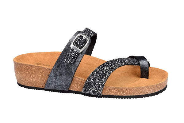 Bella Moda Sandal Laminado-Glitter Sort S23609G