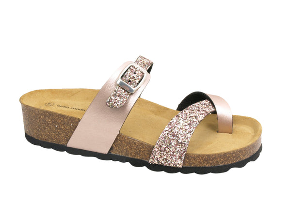 Bella Moda Sandal Laminado-Glitter S23609G Rosa