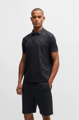 Boss polo t-shirt Hexaquilt 50533239 sort