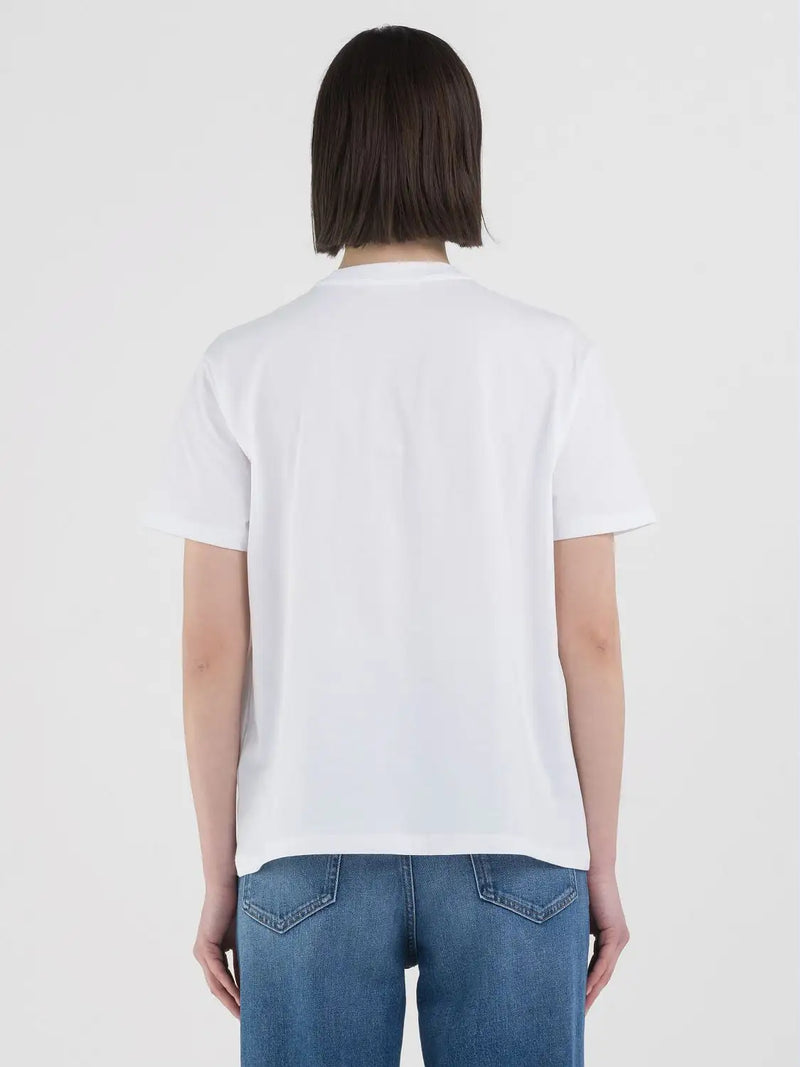 Replay T-shirt W3072A Hvid med sølv nitter