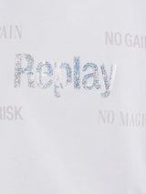 Replay T-shirt W3072A Hvid med sølv nitter