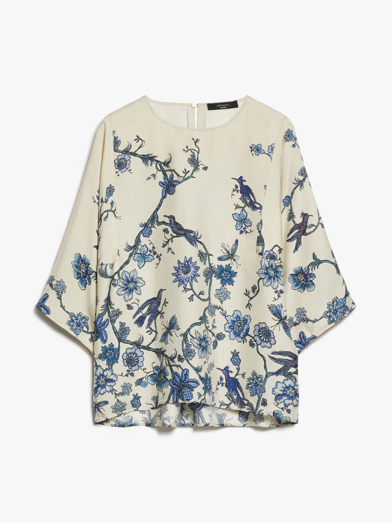 MaxMara Bluse Filippo 2425116011 Hvid m.print 002