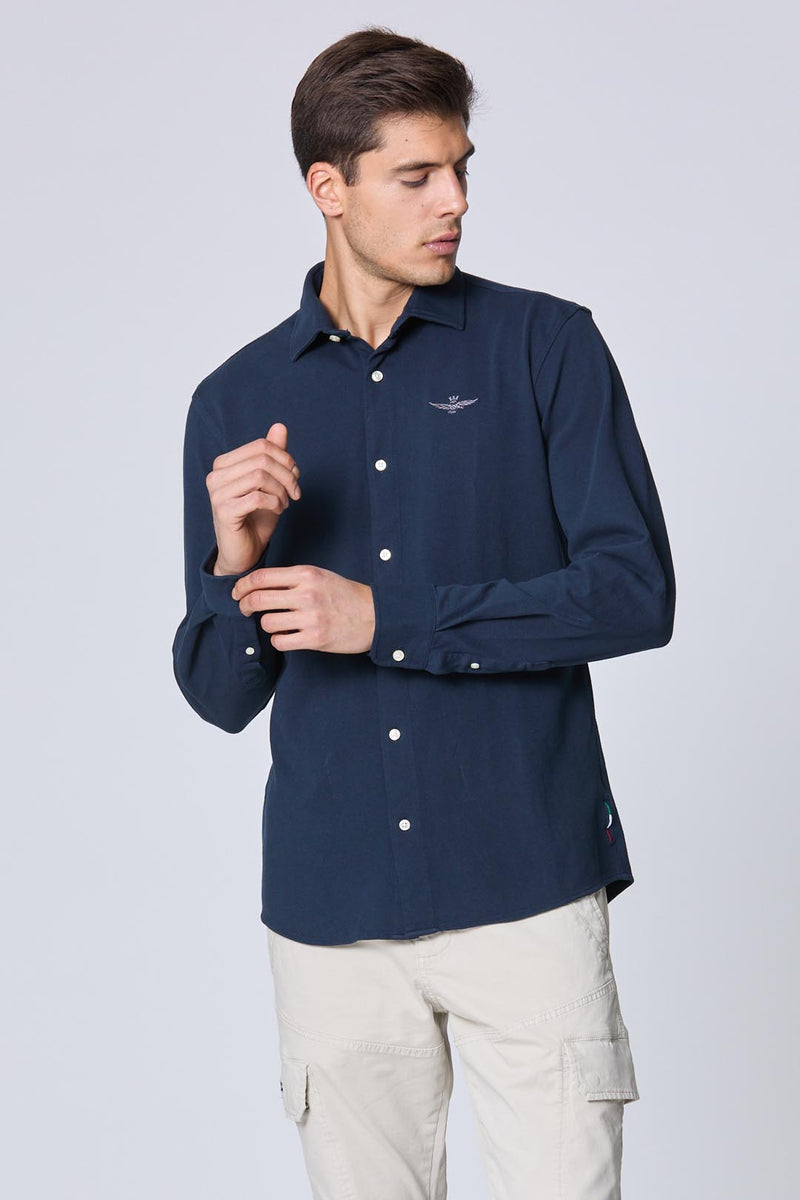 Aeronautica skjorte jersey CA1265 navy