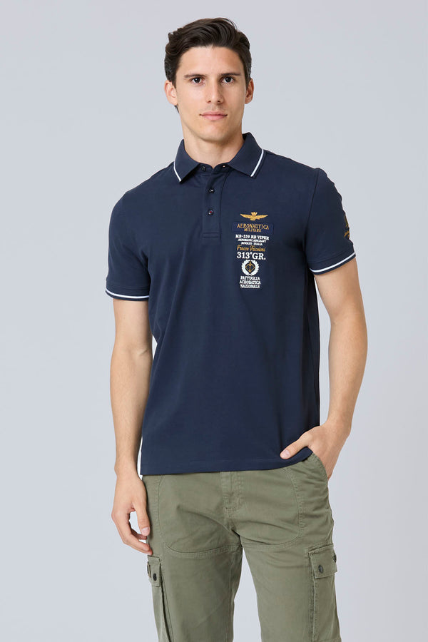 Aeronautica polo t-shirt PO1853 navy