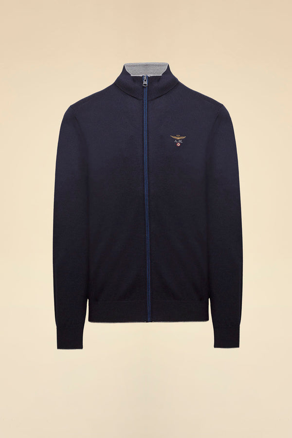 Aeronautica cardigan MA1569 merino navy