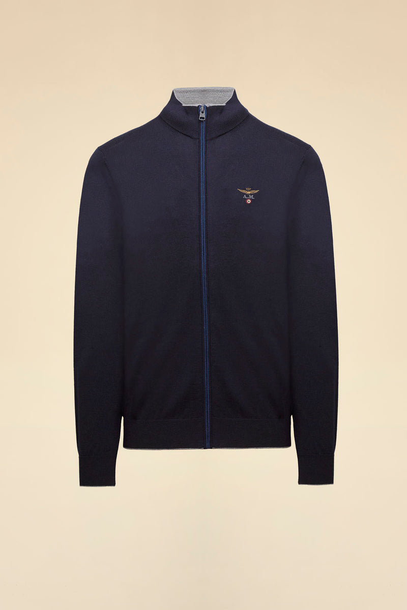 Aeronautica cardigan MA1569 merino navy